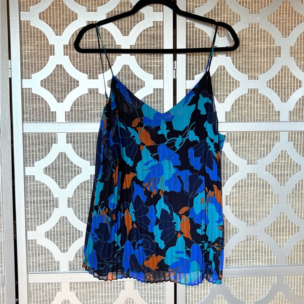 Calvin Klein Blue and Orange Floral Tank Top